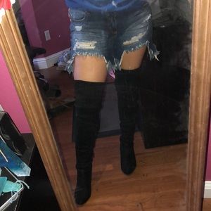Black Thigh High Boots